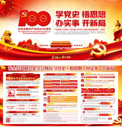 南门网 广告 海报 100周年 党政 展板 党史 历程