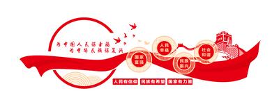 南门网 广告 展板 背景板 文化墙 党政 党建 长城 和谐