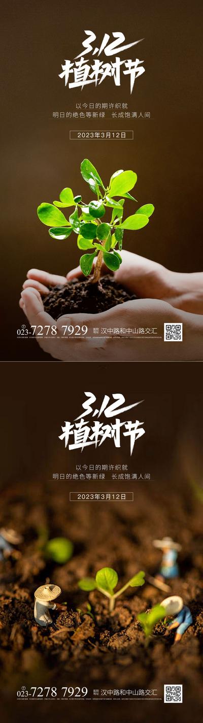 南门网 广告 海报 节日 植树节 树苗 系列 微距