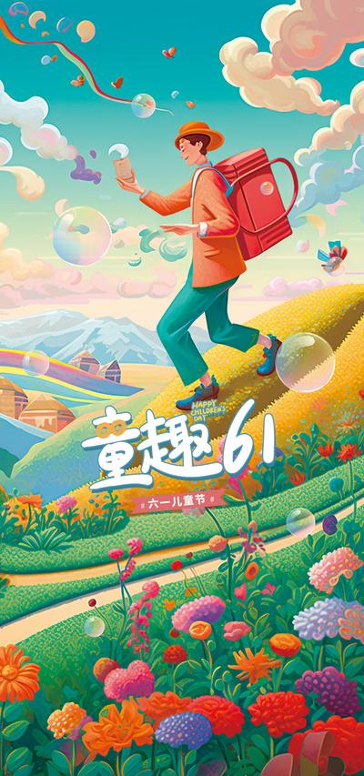 南门网 广告 海报 节日 儿童节 61 插画 幻想 童趣