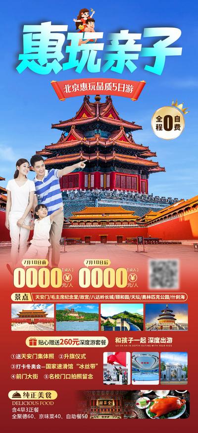南门网 海报 旅游 北京 亲子游 天安门 故宫 长城 颐和园 天坛