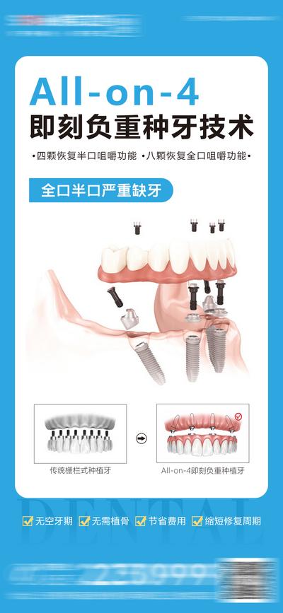 南门网 广告 海报 医美 口腔 种植牙 牙科 齿科 即刻负重 牙齿 大气 简约 对比图