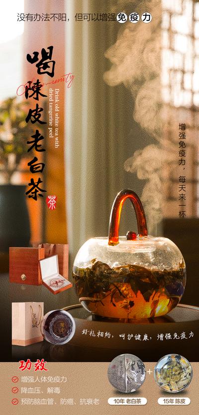 南门网 海报 朋友圈 陈皮 老白茶 提升免疫力 健康 送礼 礼盒 喝茶 围炉煮茶