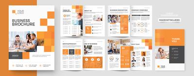 南门网 橙色高级公司简介宣传册设计模板