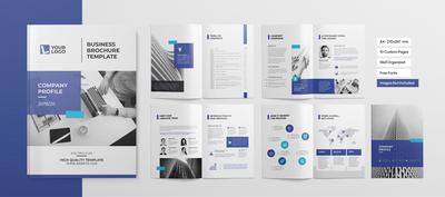 南门网 蓝色创意公司简介宣传册设计