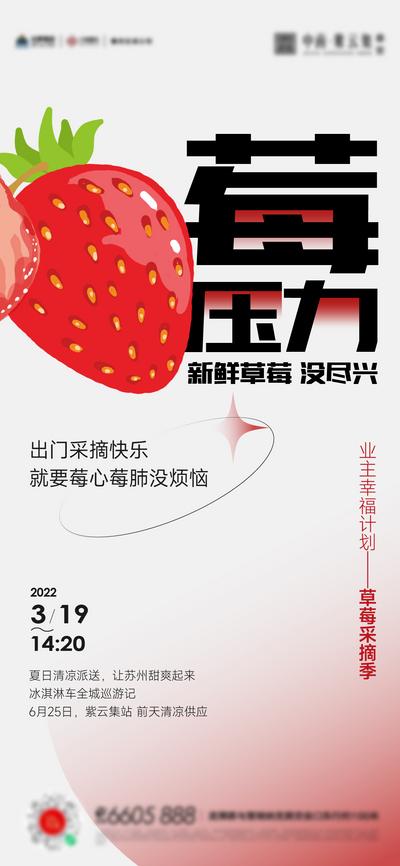 南门网 草莓水果活动海报
