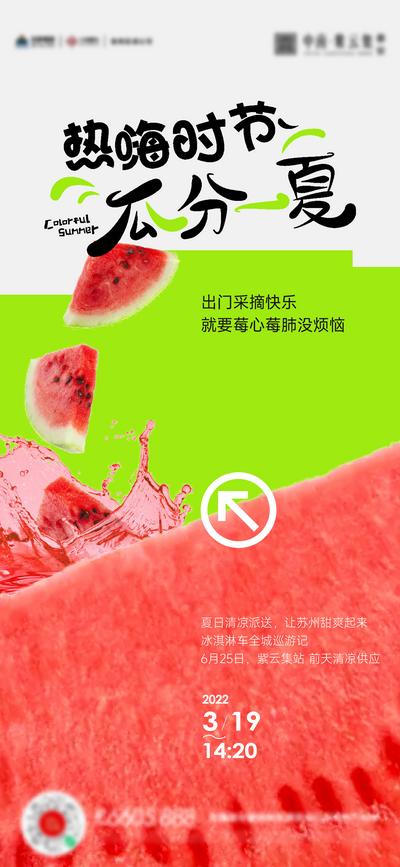 南门网 广告 海报 地产 西瓜 水果 活动海报 夏天 到访 拉新