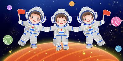 南门网 广告 海报 地球 星空 宇航员 插画 卡通