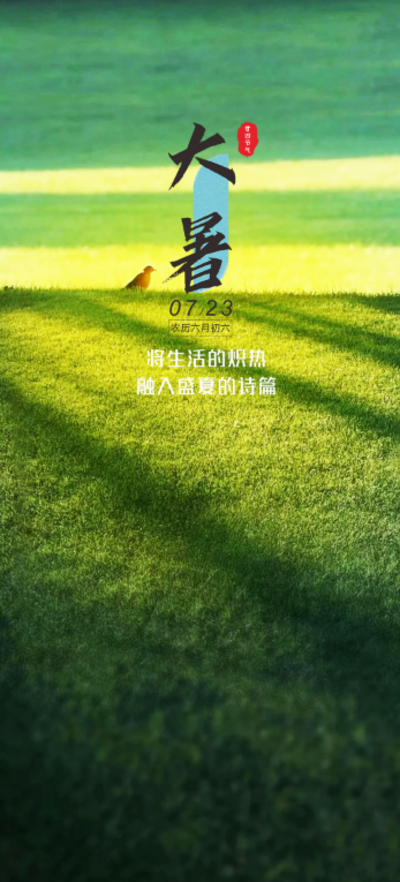 南门网 广告 海报 节气 大暑 草地 背景