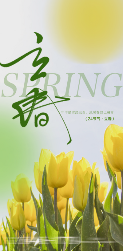南门网 广告 海报 节气 立春 春天 开春 春季 清新 绿色