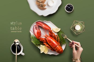 南门网 广告 海报 展板 龙虾 海鲜 波斯顿龙虾 餐饮 美食 品质 高端