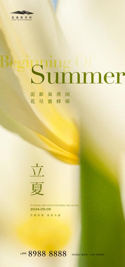 南门网 广告 海报 节气 立夏 插画 地产 二十四节气 花朵 弥散 唯美